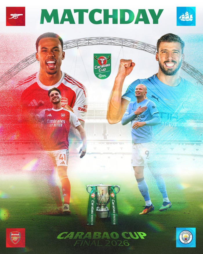 阿森纳对阵曼城争夺英联杯冠军